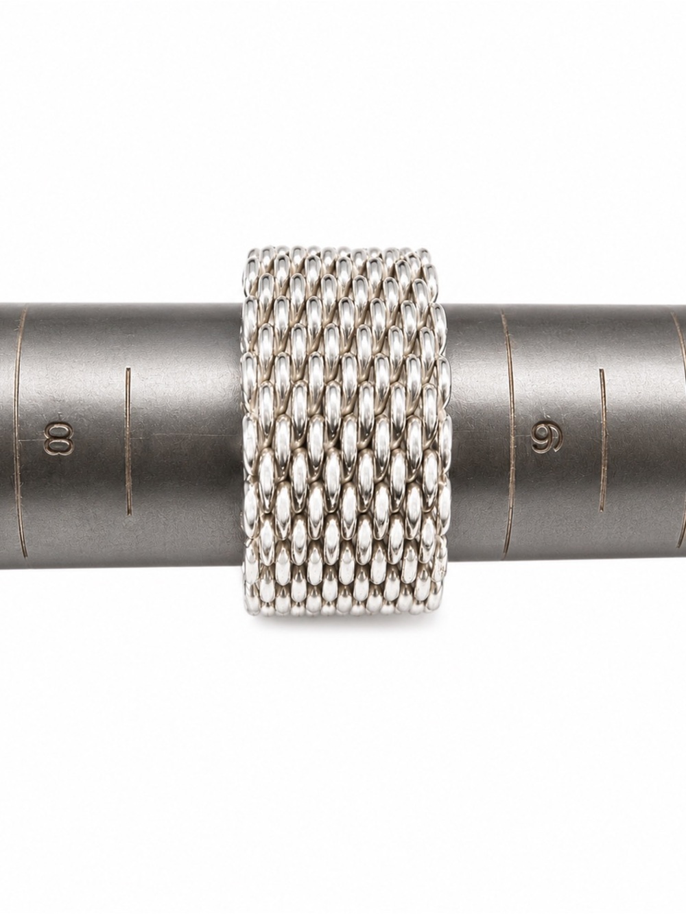 Tiffany & Co. Somerset Mesh Ring Flexible –925 10mm wide Sz 7 Retired Edition - Picture 4 of 4